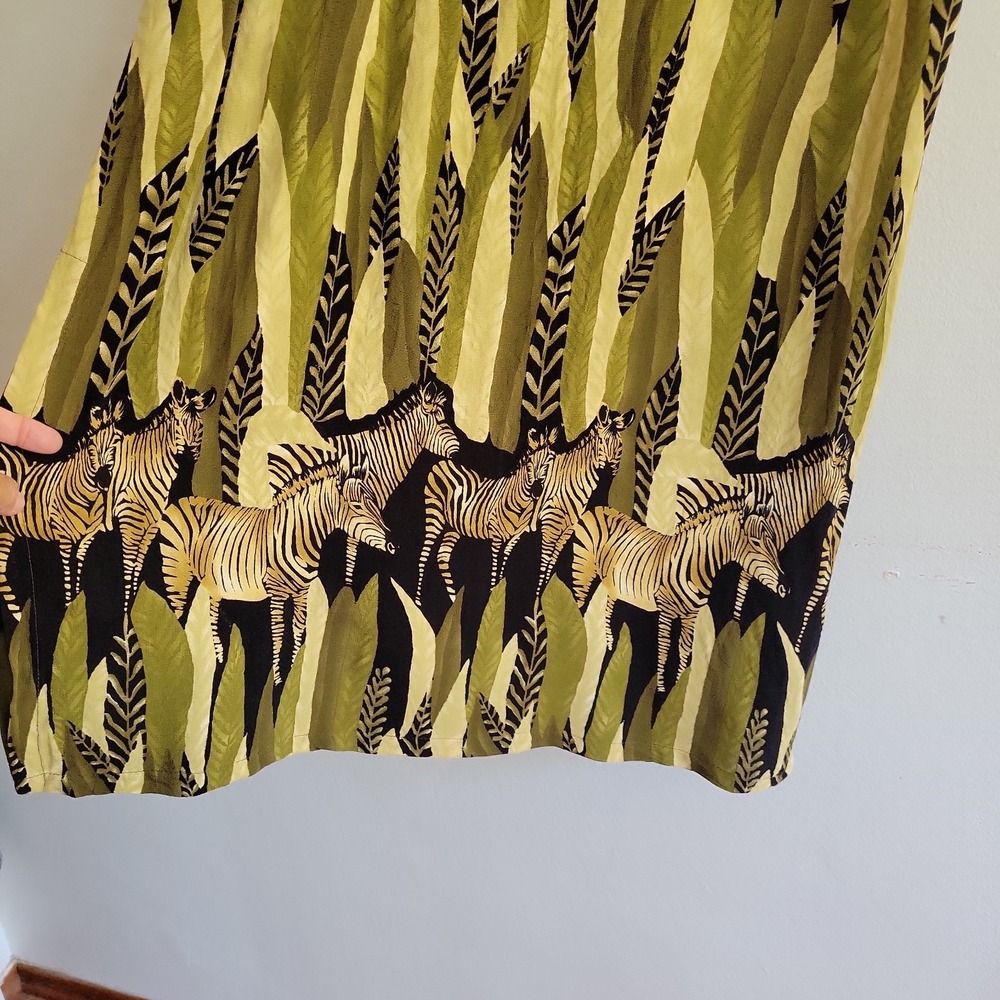 California Krush Midi Straight Skirt Large Zebra Print Pull On Boho Maximalist - Picture 4 of 10